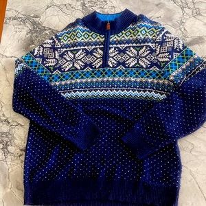 Vineyard Vines Neon Fair Isle 1/4-Zip Sweater